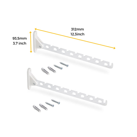 Emuca - Folding Coat Hanger Bars for a Jagmet Wardrobe, White Painted, Steel