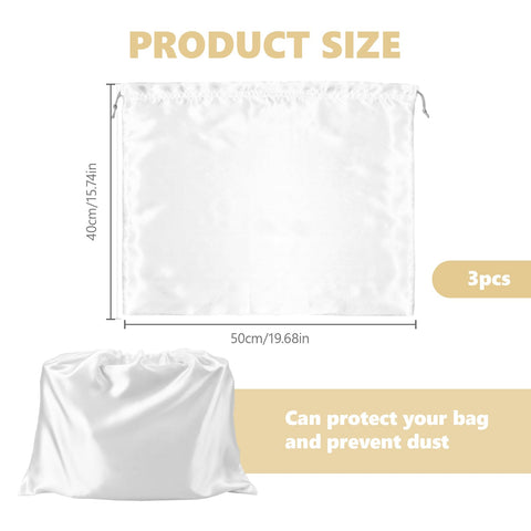 GXAHSOL 3 Pcs Dust Bags For Handbags, Stain Purse Dust Bags with Drawstring, 40 x 50 cm, Daily Travel Storage Bag, Soft Yet Durable, For Handbags