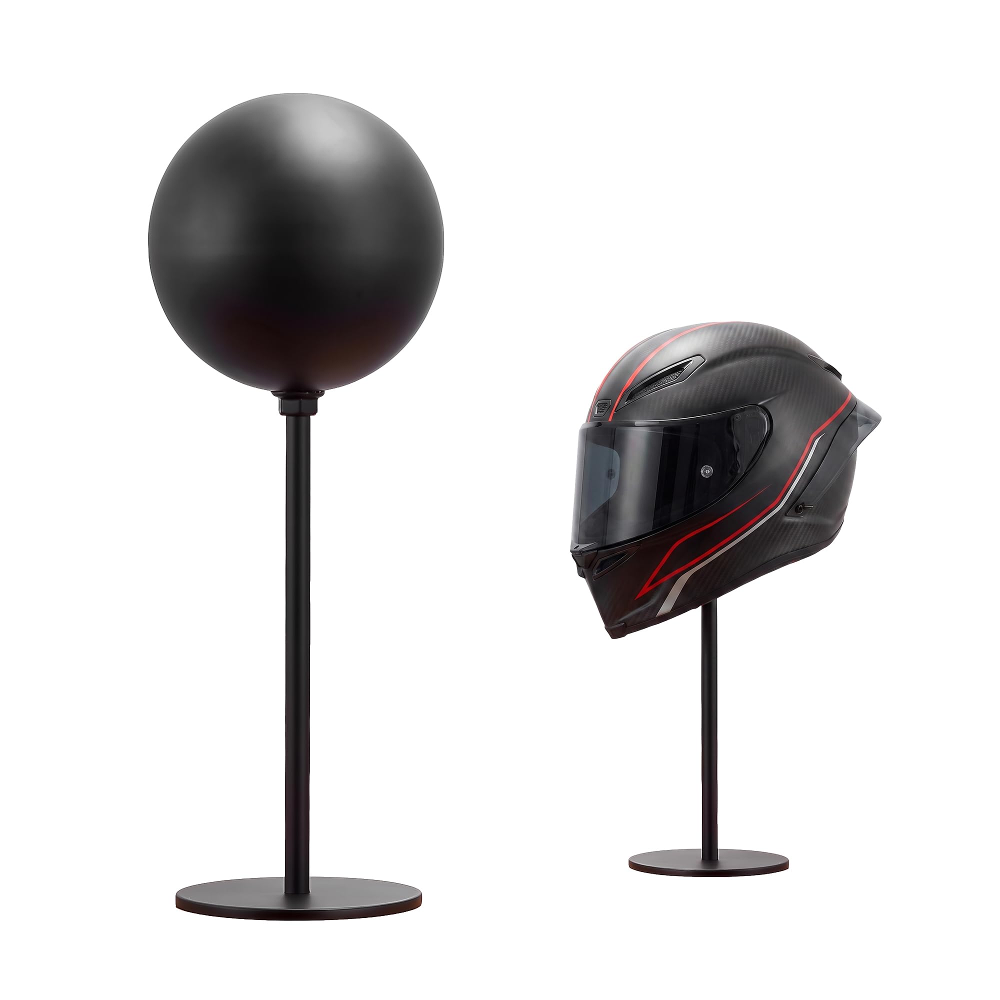 JOOM Freestanding Helmet Stand Metal Motorcycle Holder Rack Desktop Black