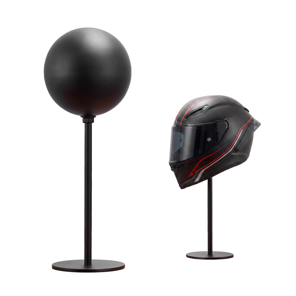 JOOM Freestanding Helmet Stand Metal Motorcycle Holder Rack Desktop Black