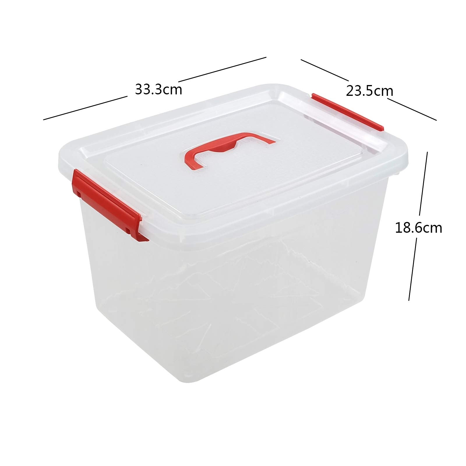 Uumitty 10 L Clear Plastic Storage Bin with Lids, 6-Pack