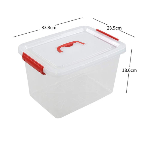 Uumitty 10 L Clear Plastic Storage Bin with Lids, 6-Pack