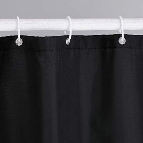 June tech Shower Curtain Mould Proof Mildew Resistant, Waterproof PEVA Black Bathroom Curtain Set With 12 Pcs Hooks