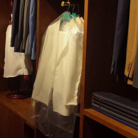 RINTATI 30 Pack Clear Plastic Clothes Covers 35.4inch Dry Cleaning Hanging Dust Proof Garment Bags for Home Storage Clothing Stores & Dry Cleaners.