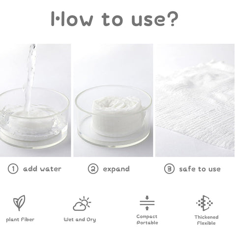 ERHAOG Compressed Towel Tablets - 140 * 70 cm Compressed Bath Towel, 5 Psc Large Disposable Bath Towels for Travel