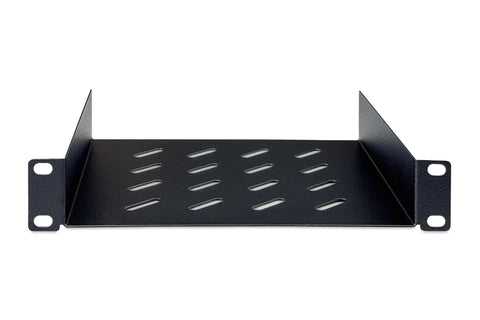 DIGITUS shelf - 1U - 10-inch (254 mm) - For network cabinet - 200 mm deep - Perforated steel sheet - Black (Pack of 2)