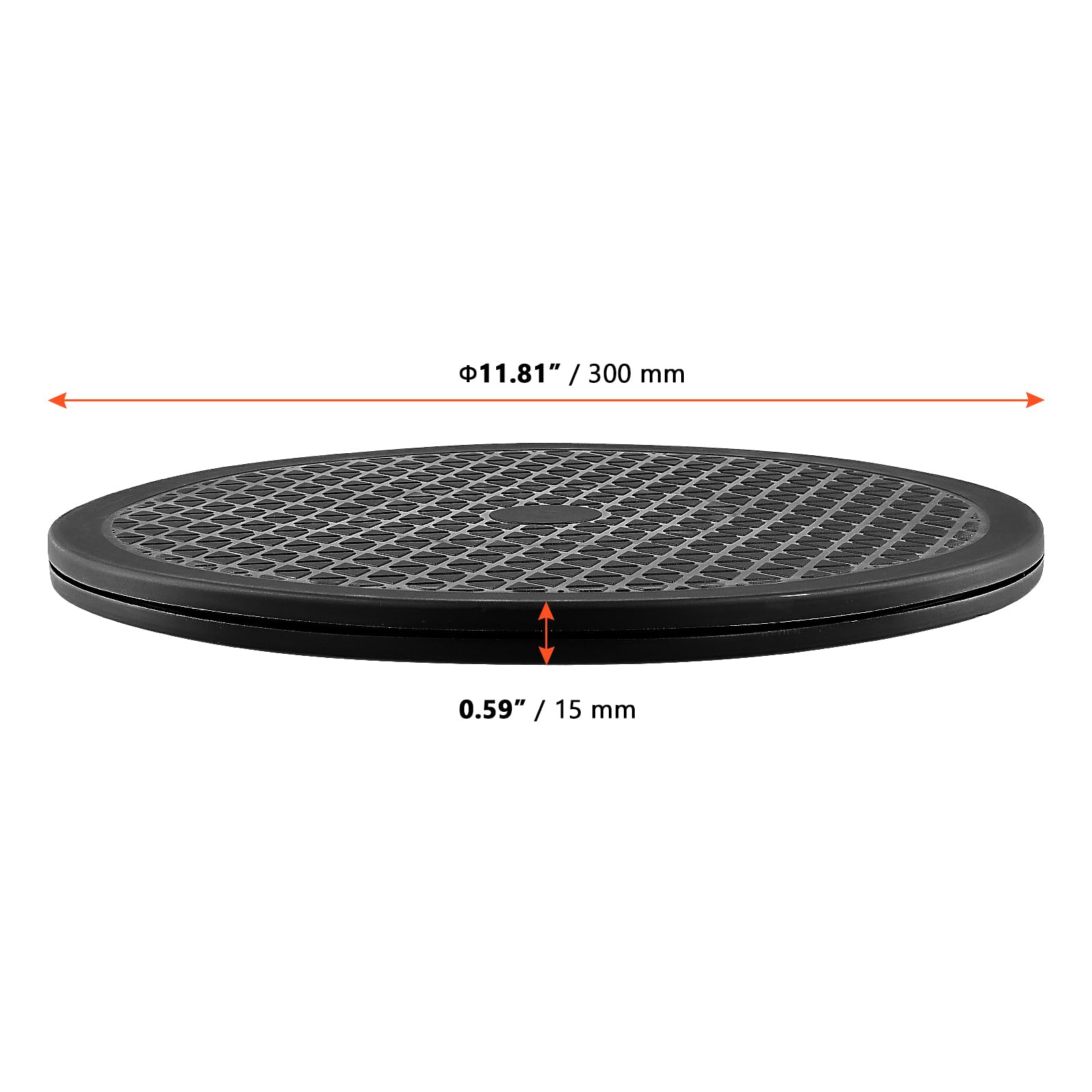 SINJEUN 4 PCS 12 Inch 360° Rotating Swivel Stand, Black Turntable Display, Lazy Susan for Plants Models Handicraft