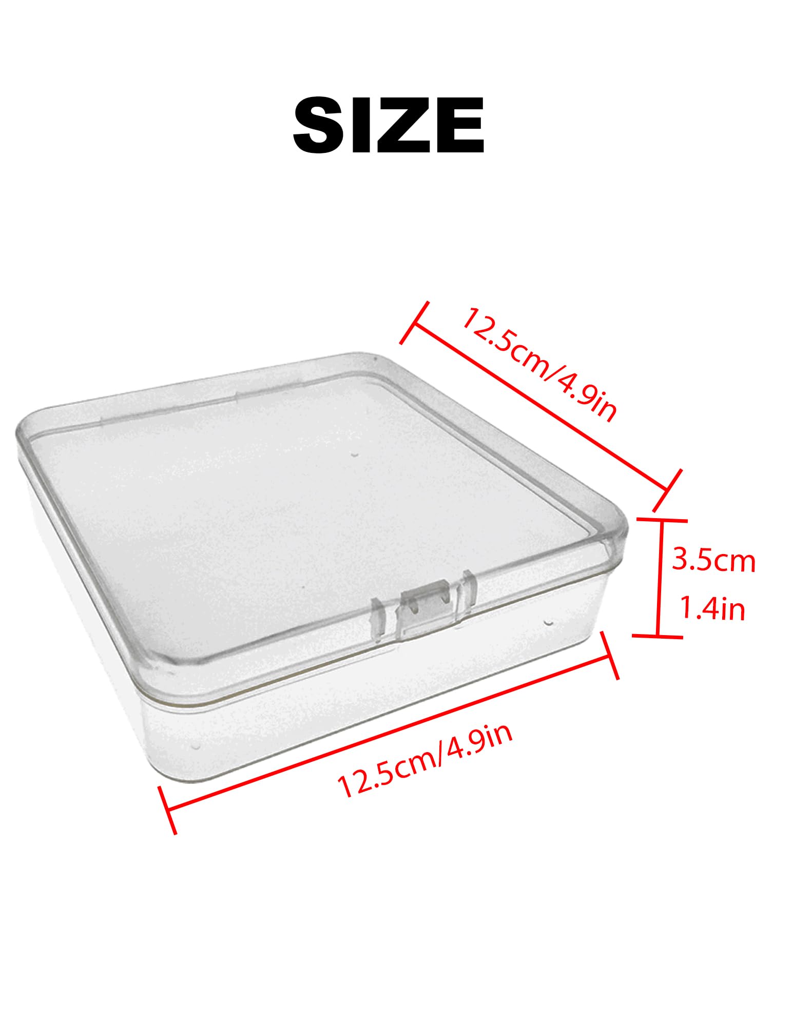 LJY 8 Pack Plastic Storage Boxes with Lids 12.5 x 12.5 x 3.5 cm – Square Small Containers for Diamond Art Accessories, Beads, Crafts and Hardware