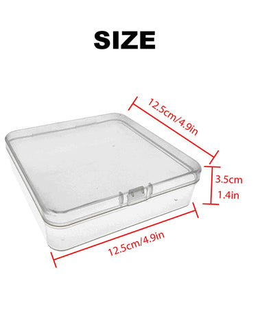 LJY 8 Pack Plastic Storage Boxes with Lids 12.5 x 12.5 x 3.5 cm – Square Small Containers for Diamond Art Accessories, Beads, Crafts and Hardware