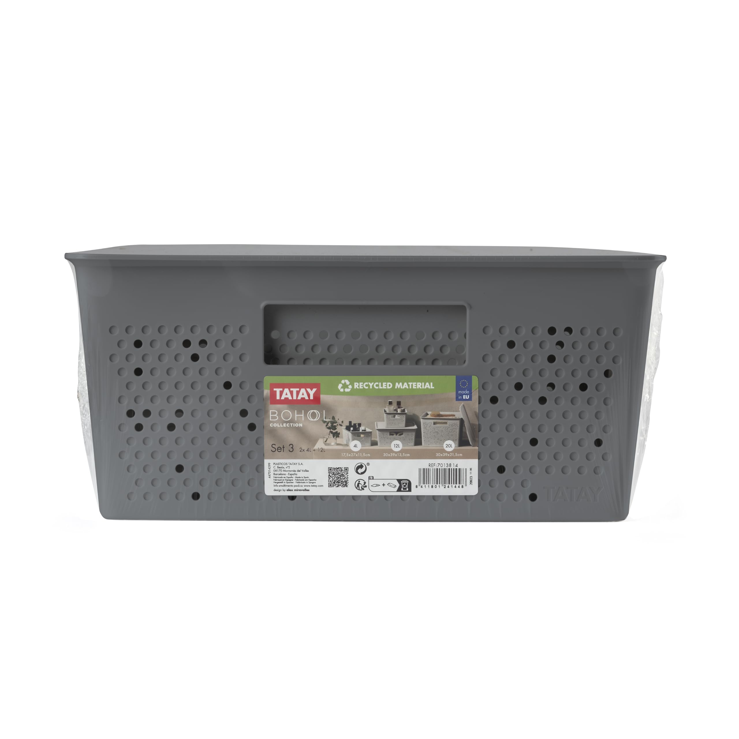 TATAY Storage Basket Bohol BPA-Free Stackable Design Modular Storage Design