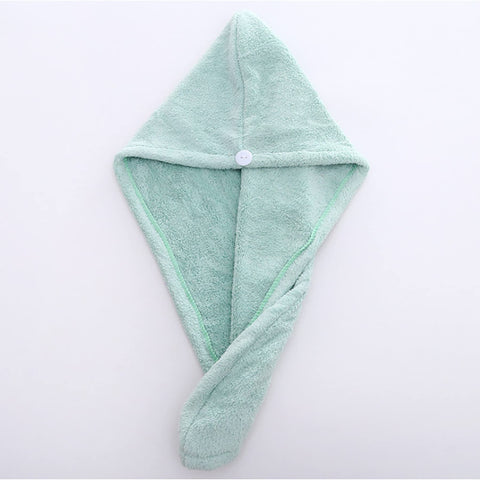 Mirero Microfibre Hair Drying Towel Wrap Super Absorbent Turban Rapid Dry Salon for Wet Curly Long & Thick Hair (Green)