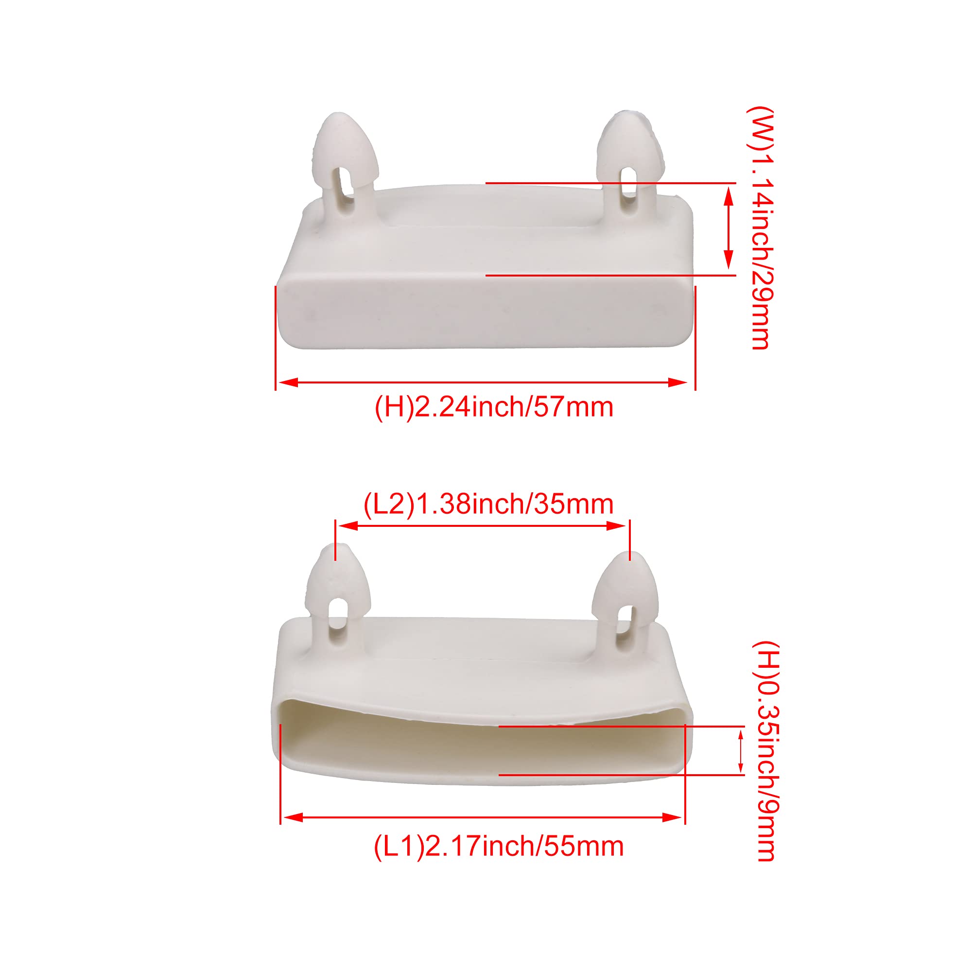 Yibuy 30Pcs Plastic Single End Caps Bed Slat Holders for Holding Bed Accessory White