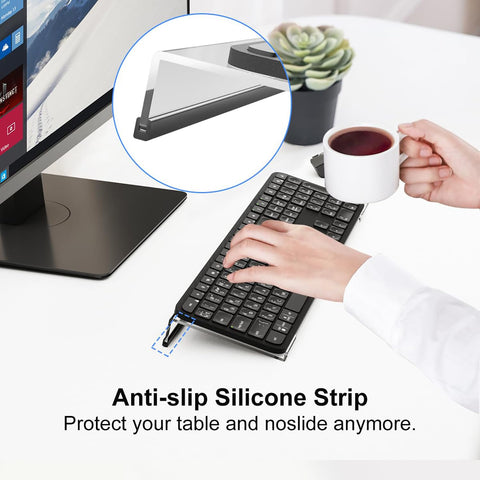 Shirene Acrylic Keyboard Holder,Tilted Keyboard Stand,Computer Keyboards Stands With Black Anti-Slip Strips,Computer Keyboards Stand Ergonomic