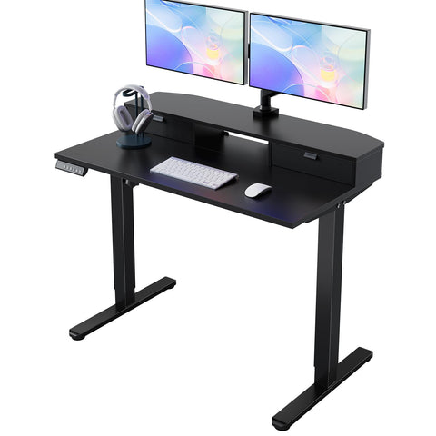 HUANUO Standing Desk with Drawers, 100x60cm, Black