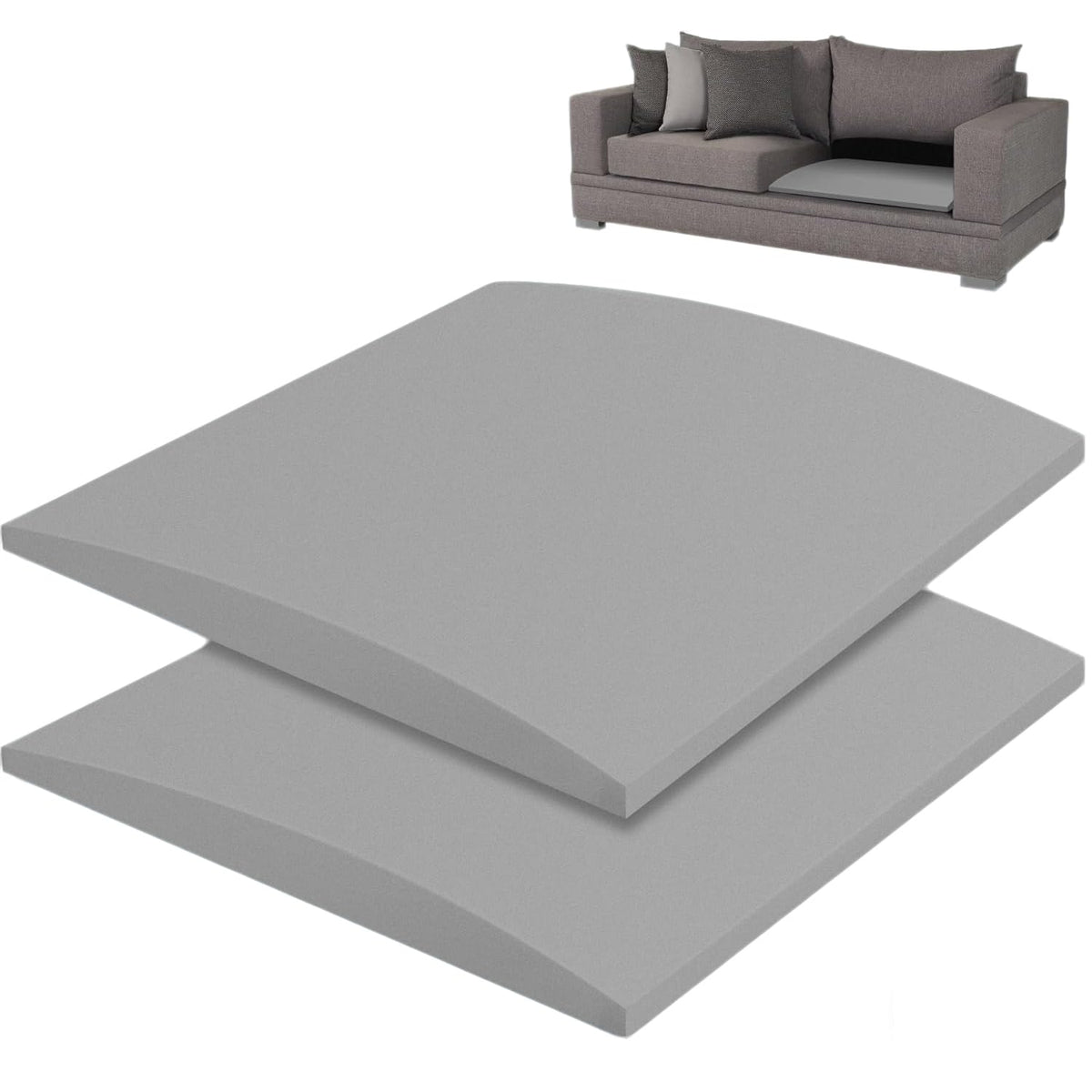 Cumnvulnt 2 Pcs Sofa Cushion Support, High Density Sponge Sofa Support Boards, 50 x 50cm for Sagging Seat, Sofas Foam Cushions Replacement (grey)