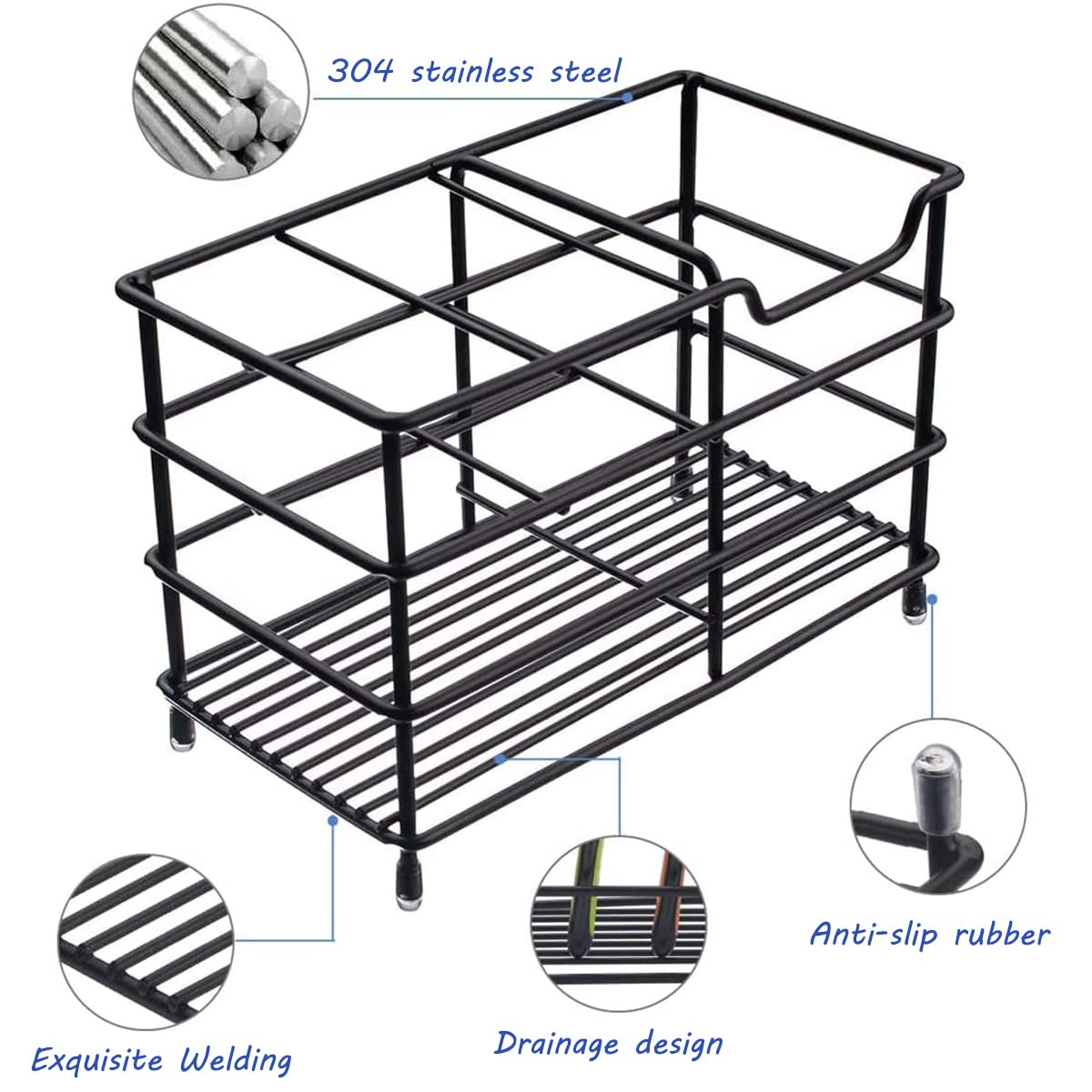 Toothbrush Holder Metal 4 Slots Ventilated Wall Mount Rack Mould-Proof Stainless Steel Stand for Electric Toothbrush Toothpaste Razor Shaver Comb