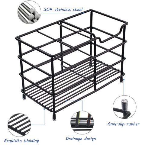 Toothbrush Holder Metal 4 Slots Ventilated Wall Mount Rack Mould-Proof Stainless Steel Stand for Electric Toothbrush Toothpaste Razor Shaver Comb