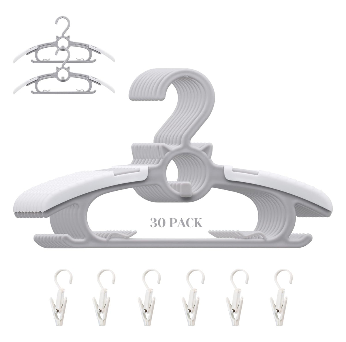 Gencuoir Baby Room Hangers, Ultra Thin Non-Slip and Extendable Clothes Hangers for Newborns
