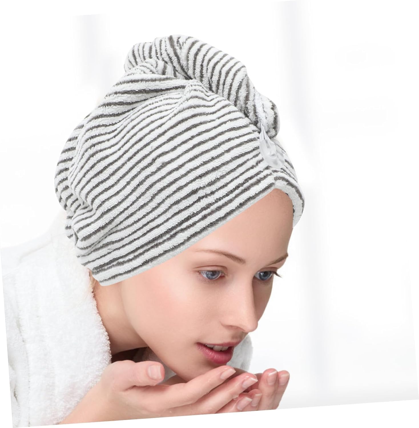 WQEDVN Microfibre Hair Towel Wrap, Microfiber Towel for Hair, For Women Girl Wet Long Thick Hair(Stripe)