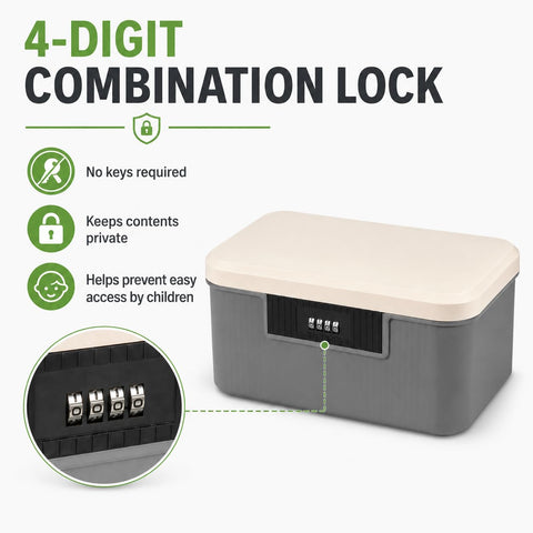 Lockable Storage Box with Combination Code Medicine Box Medicine Organiser