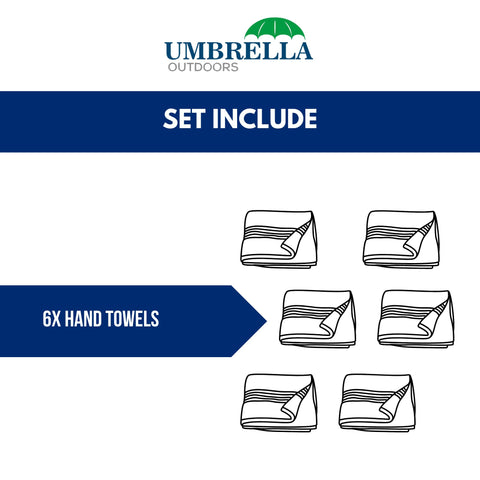 Ultra Soft & Thick Hand Towels - 6-Pack, 100% Combed Cotton, High Absorbency, Large 40 x 70 cm Hand Towels, Quick-Dry, Premium Hotel & Spa Quality