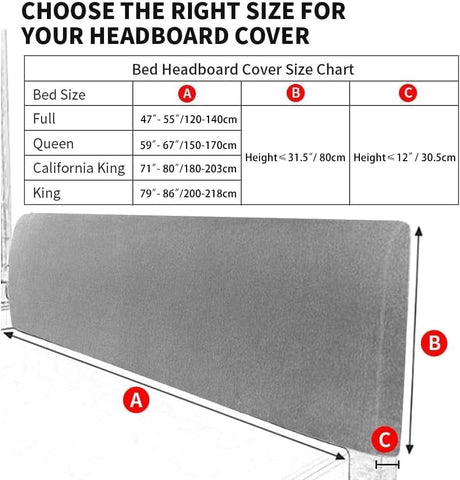 DUJUIKE Bed Headboard Slipcover, Stretch Bed Headboard Cover, Dustproof Protector Cover for Linen Fabric Tufted Upholstered Head Board