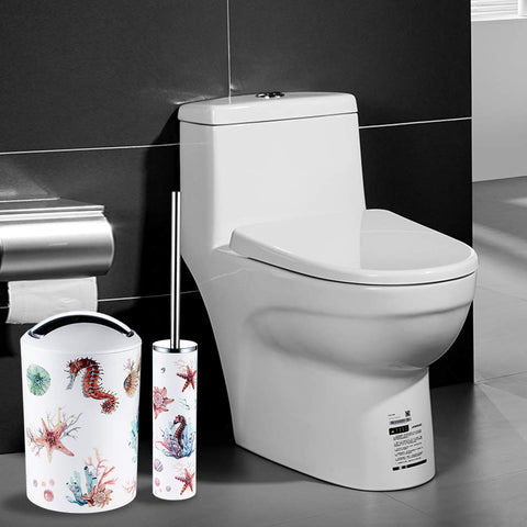 JOTOM Modern Design 6 Piece Plastic Bathroom Accessory Set Luxury Bath Accessories Bath Set Lotion Bottles,Toothbrush Holder,Tooth Mug,Soap