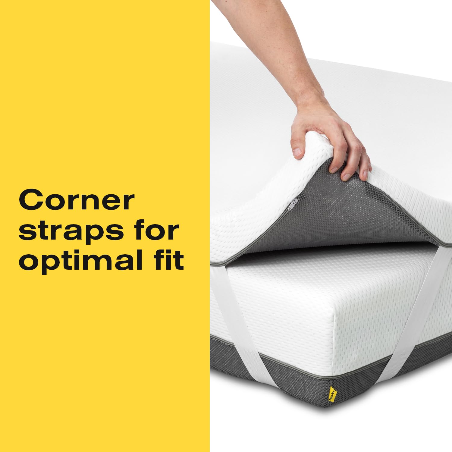 Ferlex Memory Foam Topper 105 x 190 cm | 100% Memory Foam | Thickness 7 cm | Made in Spain | Breathable and Removable Mattress Topper