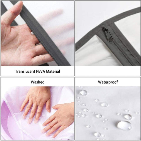 Moth Proof Clothes Covers, Waterproof Dustproof Garment Bags with Zip PEVA Translucent Garment Covers Bags for Clothes Storage 6pcs 60 * 120cm