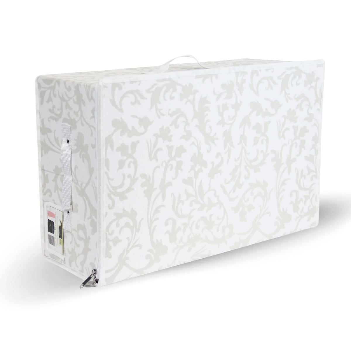 Hoesh - Breathable White with Silver Floral Design Wedding Dress Box - Underbed Storage Boxes, Wedding Dress Storage Box, Wardrobe Organiser