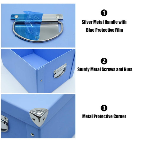 GUOZI Collapsible Storage Box with Lid, Decorative Cardboard File Organizer