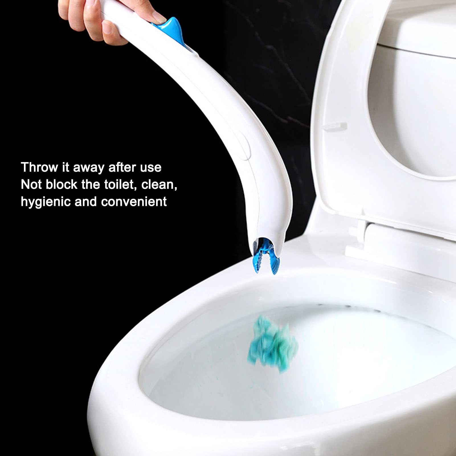 12Pcs Disposable Toilet Brush Replacement Refills Bathroom Toilet Cleaning System Starter Kit Non Woven Fabric for 3061 Toilet Scrubber Wand Refills