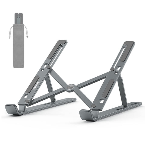 BoYata Laptop Stand, 6-Level Height Adjustable Portable Laptop Riser, Grey