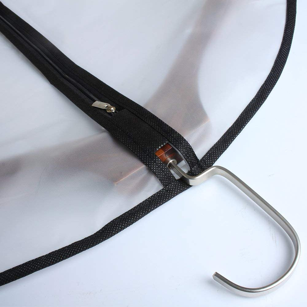 Moth Proof Garment Bags 60 x 120cm(24'' x 48'') Black Side Breathable Clear Garment Full Zipper Bags for The Winter Coats Jackets Clothes(Pack of 6)