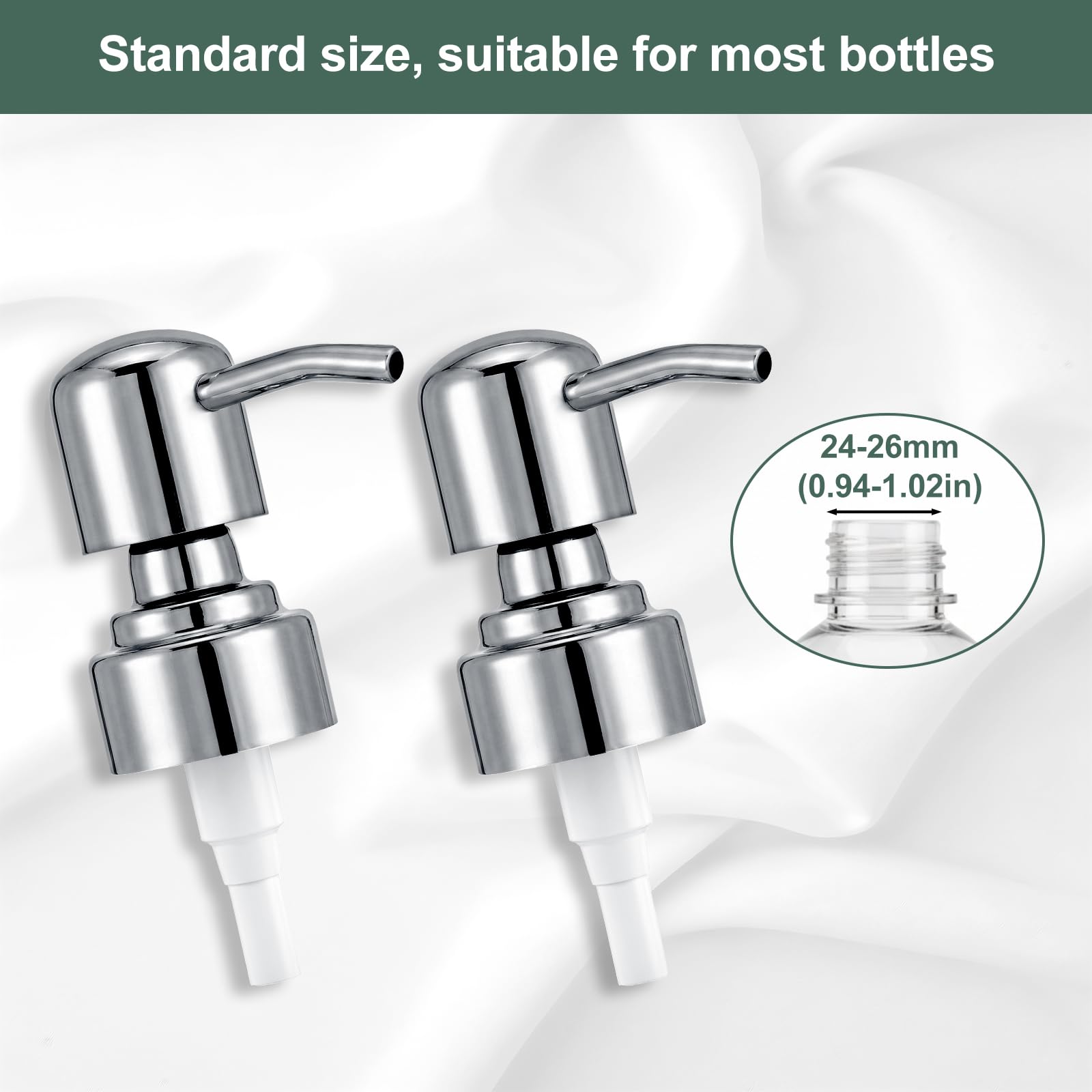 2 Pack Silver Replacement Pump for Soap Dispenser
