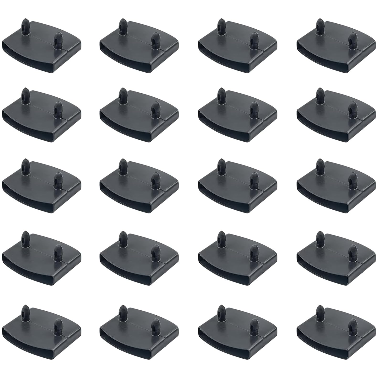 SCHUIWINNER 20Pcs Plastic Bed Slat Holders Kits Connecting Accessories Bed Slat Clips for Beds Replacement (Black)