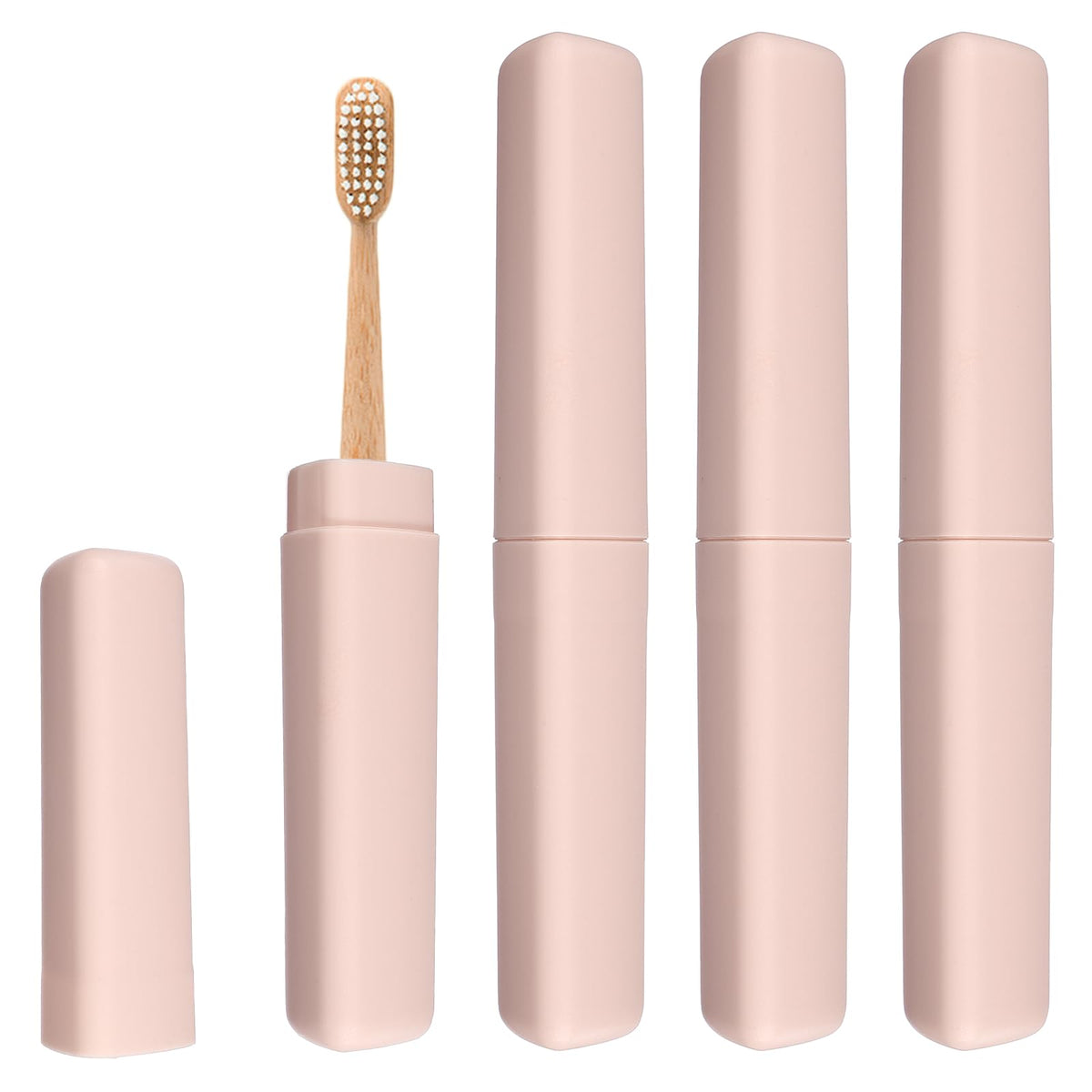 sourcing map 4Pcs Travel Toothbrush Case, 8.27 x 1.38" Portable Travel Toothbrush Holder, Plastic Toothpaste Container for Bathroom, Gym