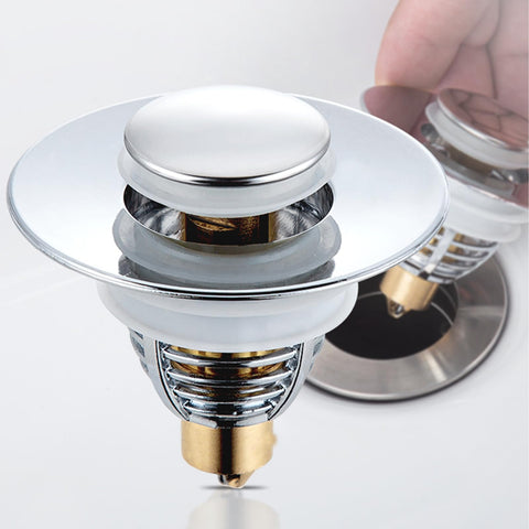 TOUKBEAU Sink Plug Replacement, Stainless Steel PushStyle Plug for Sink, Pop Up Sink Hole Plug Cover with Strainer for Kitchen and Bathroom, Bath