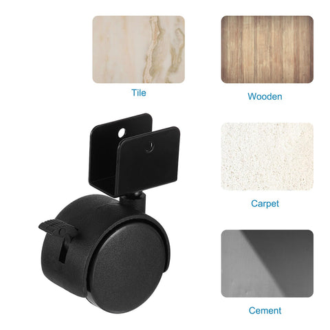 PATIKIL 2" Swivel Caster Wheels with 0.78" U Bracket, 4 Pack Mute Moving Swivel Wheel Replacement with Brake Total Load 88lbs for Cabinet Furniture