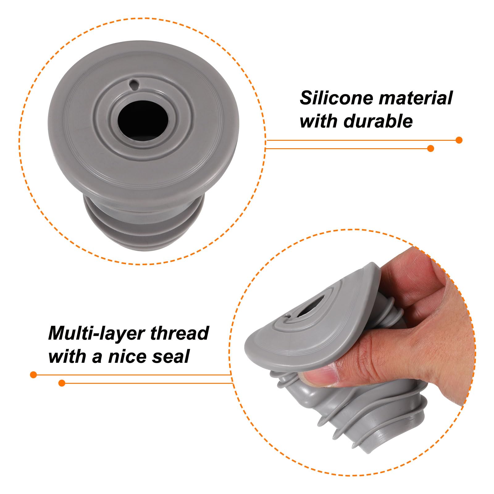 sourcing map Drain Pipe Seal Ring, Silicone Ring Washing Machine Sealing Plug, Anti-Odor Floor Drain Plug Sewer Pipe Seal Ring Sealing Cover for