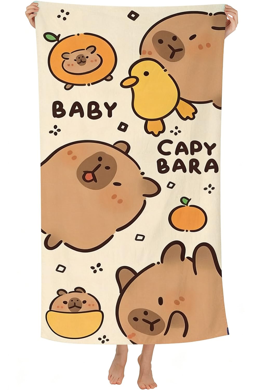 Spiritzohic Capybara Beach Towels, Capybara Bath Towels Swimming Towel Quick Dry Microfibre Towel Sandproof Beachs BathTowels for Travel, Holiday