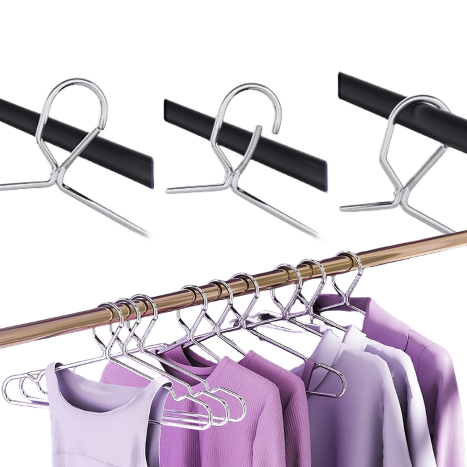 Trrcylp 4mm Lockable Coat Hangers Heavy Duty Windproof Clothes Hangers