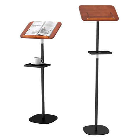 lesolar Lectern Podium Stand with Storage Tray Height Adjustable Portable Standing Desk Table Steady Book Stand with Bookmark