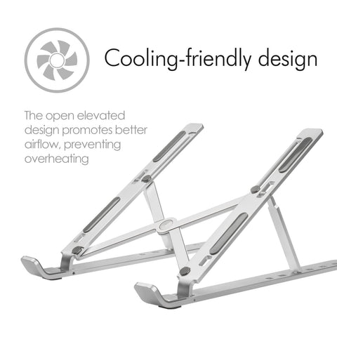 Desire2 Adjustable Laptop Stand, Portable Aluminium Holder for Desk, Foldable Ventilated Cooling Notebook Stand for Macbook Air Pro, HP, Lenovo, Sony
