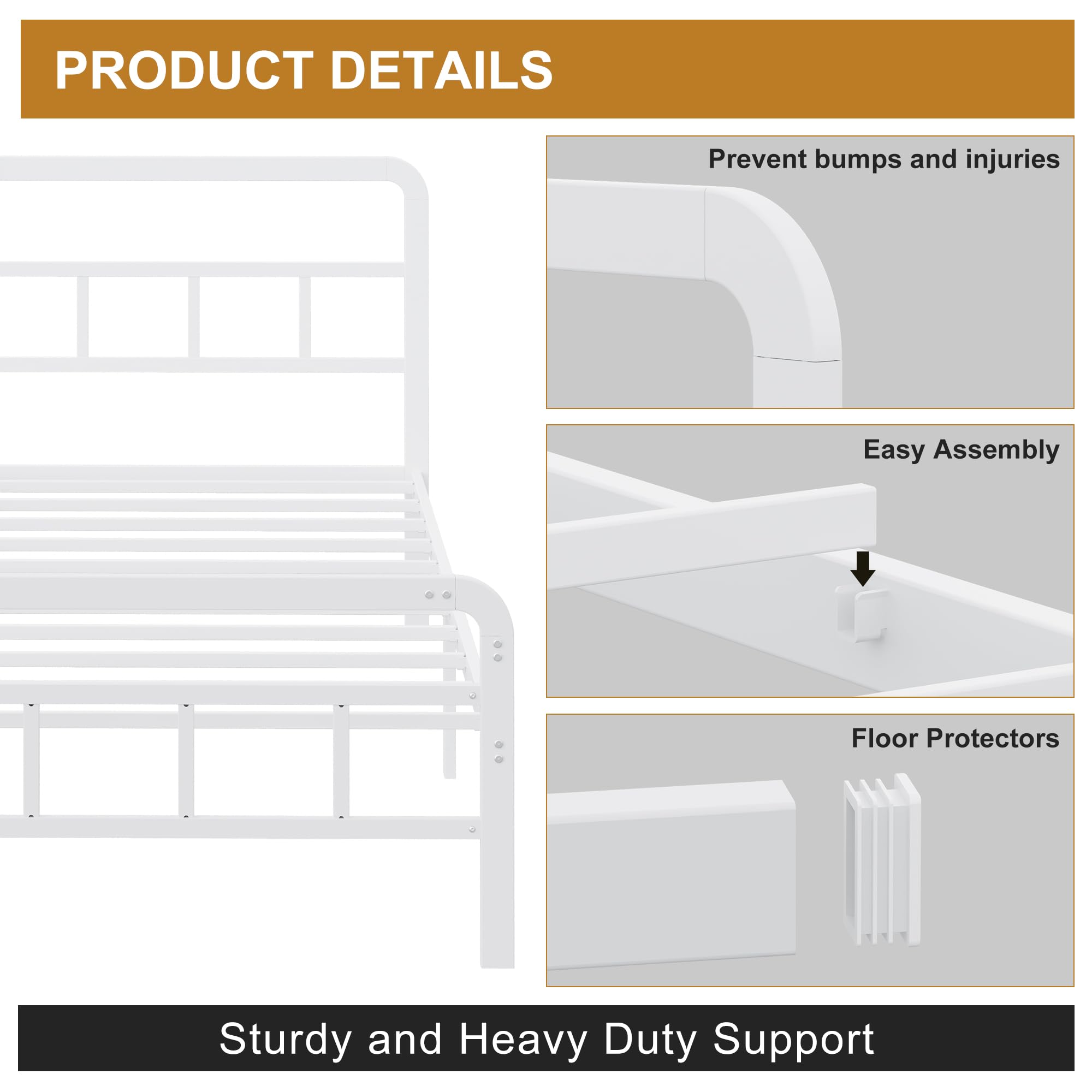 Yicensen Small Double Bed Frame with Headboard and Footboard