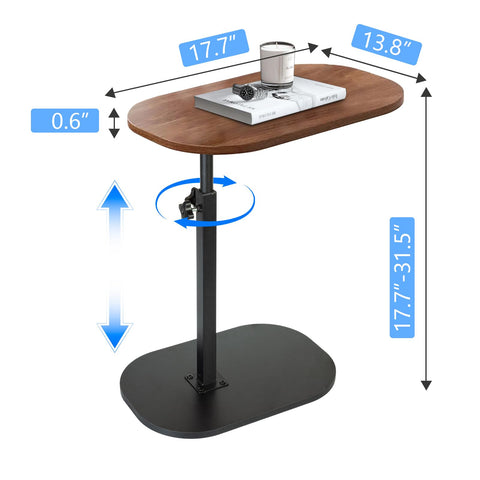 SHEBUYLLI Small Side Table, C Shaped Bed Side Table for Living Room Bedroom