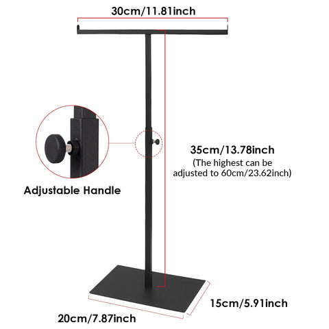 Fenteer Purse Display Stand Rack Props Organizer Storage Adjustable Closet Hanger Shelf Scarf Handbag Holder for Wig,Hat,Bracelet,Props,Jewelry,Black