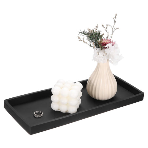sourcing map Silicone Bathroom Tray, 11.8" x 4.9" Rectangular Vanity Tray for Dresser Top, Toilet