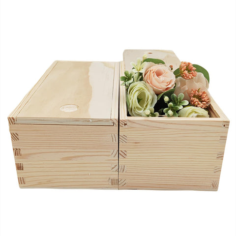 Anktily 2 Pack Unfinished Wood Storage Box with Slide Lid, Blank Natural Wood Box Case Container for Jewellery, DIY Arts & Crafts Hobbies (20x10x8cm)