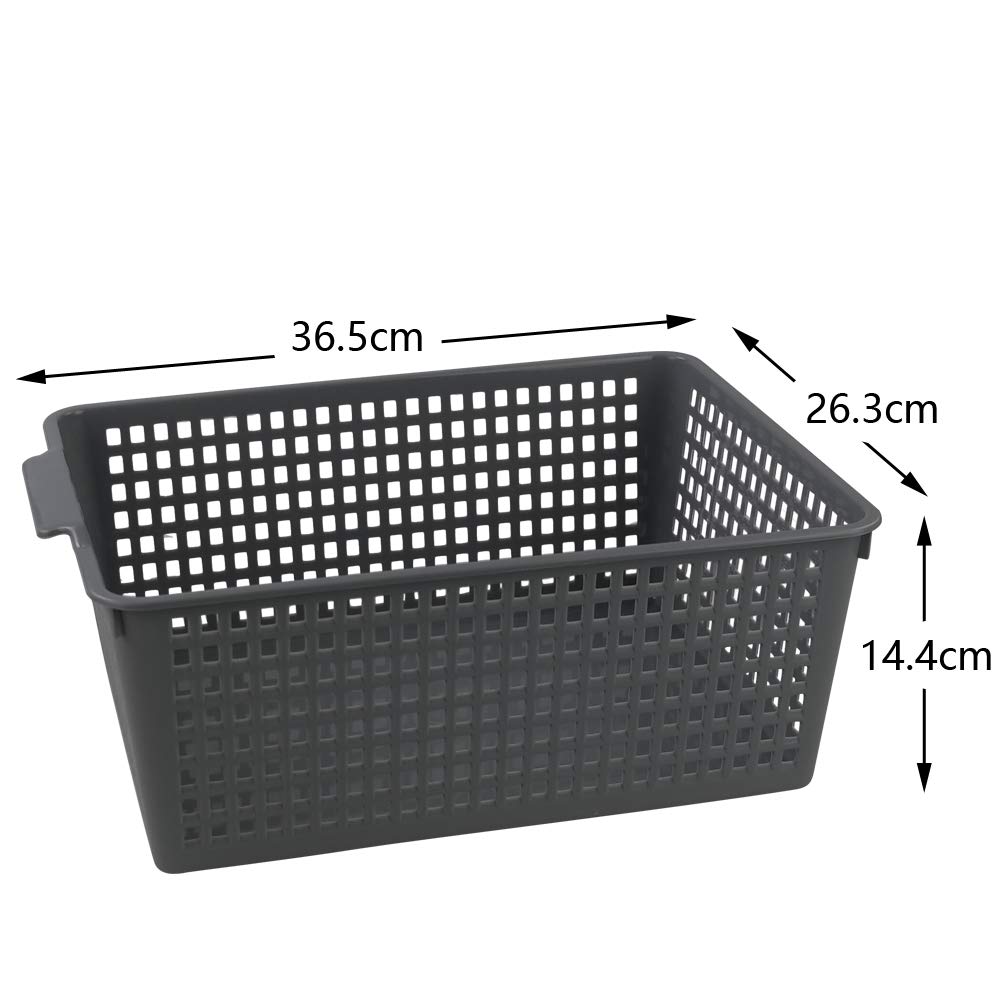 Ortodayes Cupboard Storage Baskets, Set of 3 Storage Baskets, Plastic Basket Organizer Grey